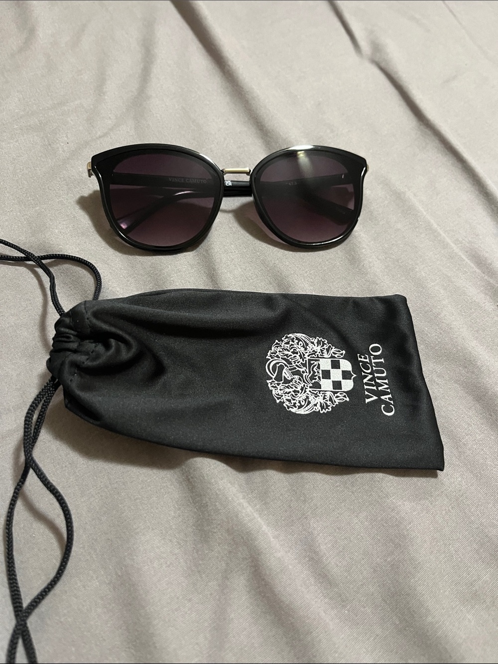 NWOT Vince Camuto Black and Gold Sunglasses